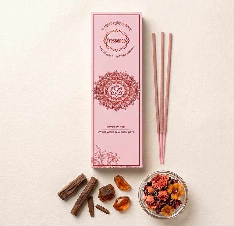 Premium Incense Bamboo Sticks - Woody Coral